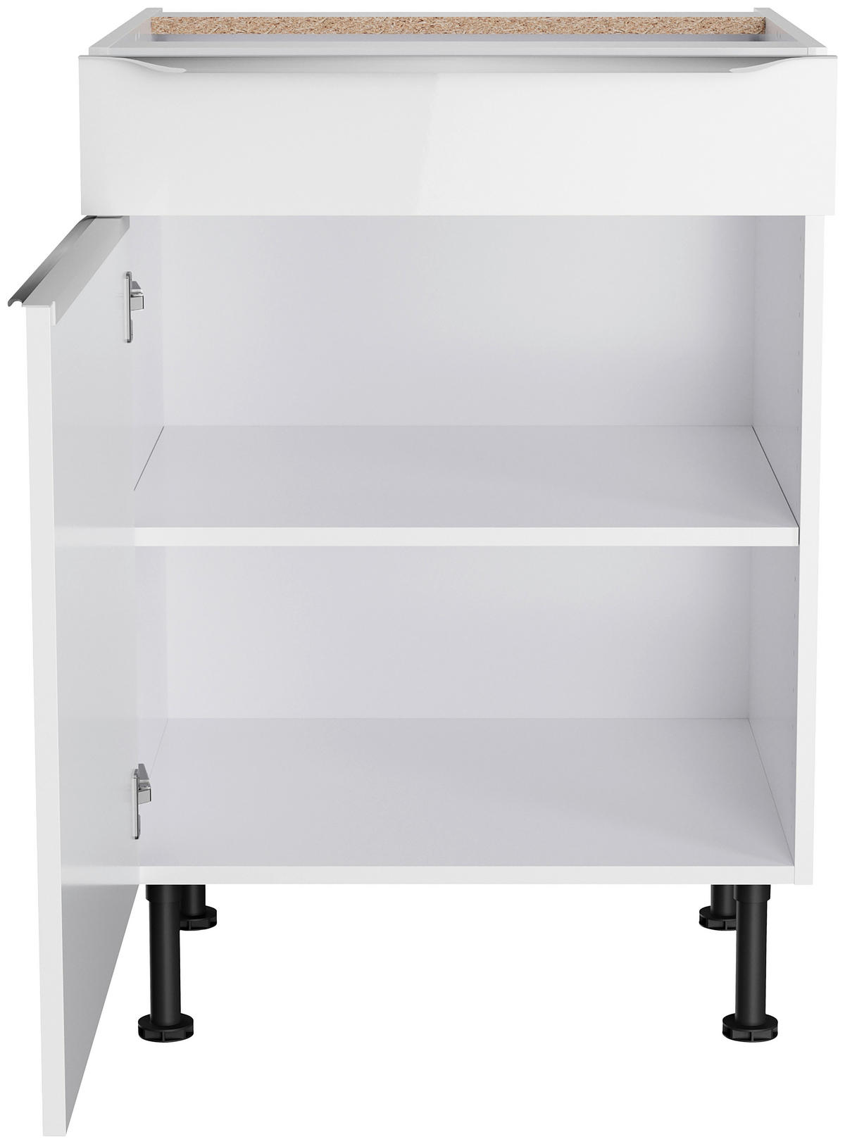 ECKKÜCHE 200/270 cm  in Weiß, Weiß Hochglanz  - Edelstahlfarben/Weiß Hochglanz, Basics, Holzwerkstoff/Metall (200/270cm) - Optifit