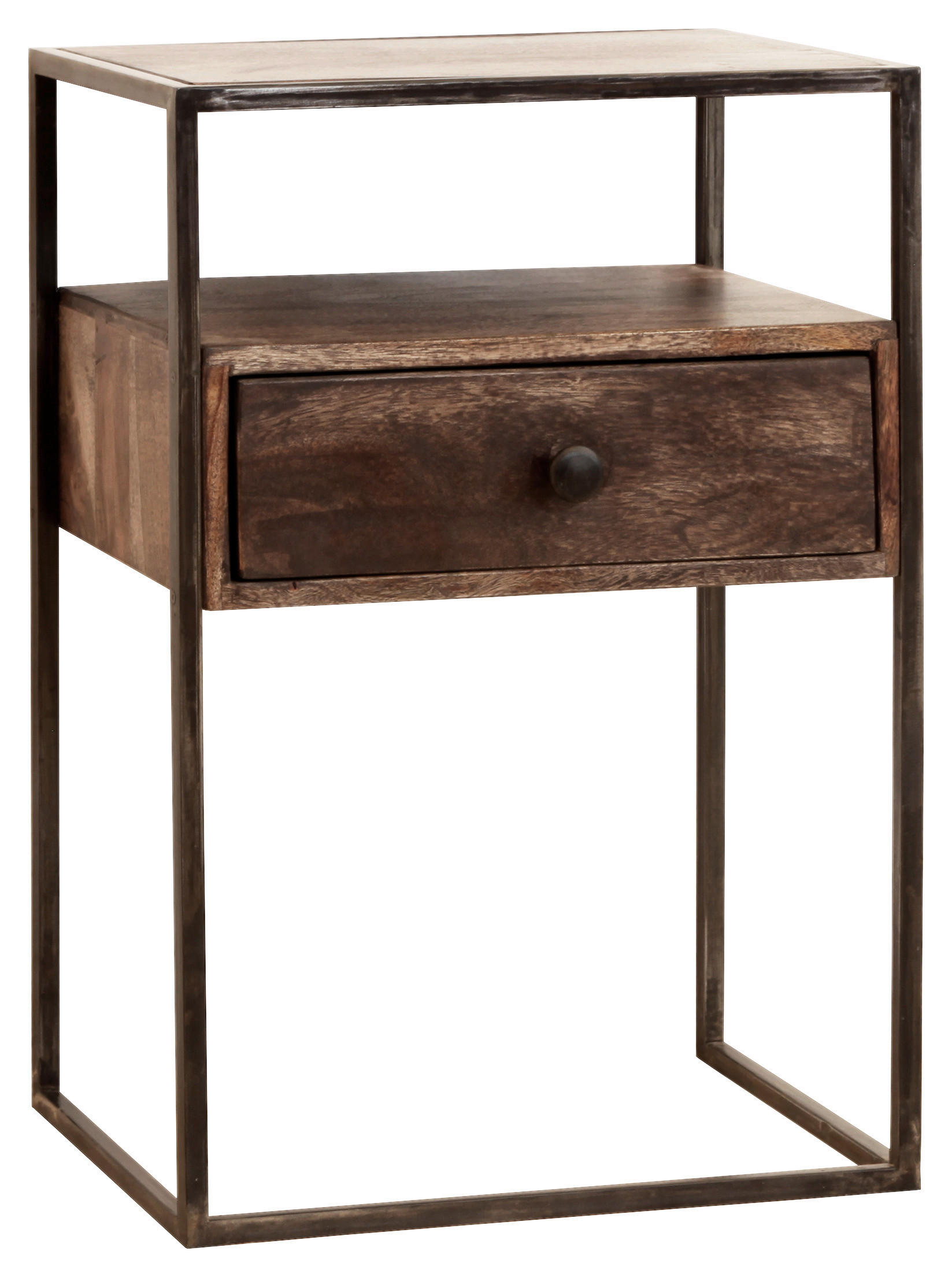 BEISTELLTISCH in Holz 45/30/66 cm  - Naturfarben/Grau, KONVENTIONELL, Holz/Metall (45/30/66cm) - Livetastic