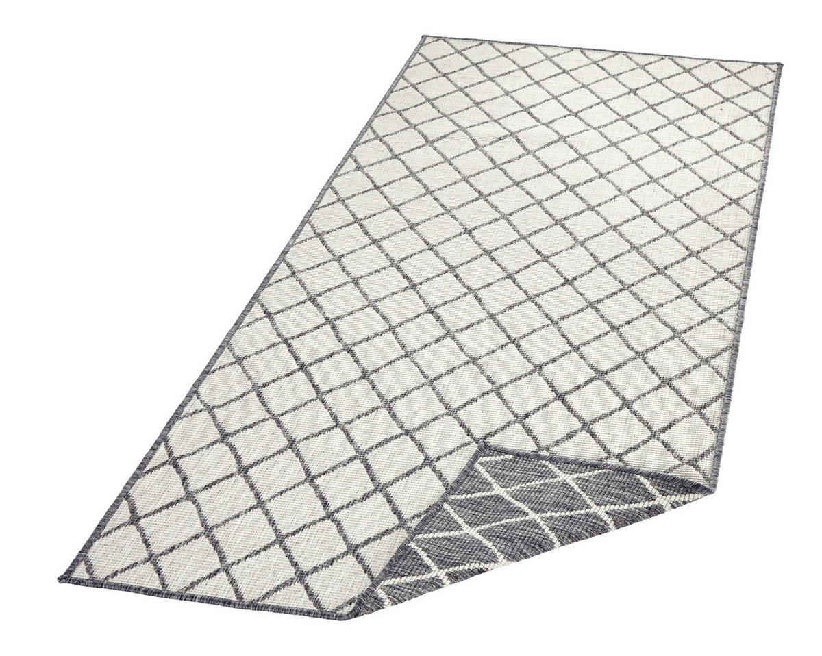 LÄUFER 80/250 cm Twin  - Creme/Grau, Design, Kunststoff (80/250cm)