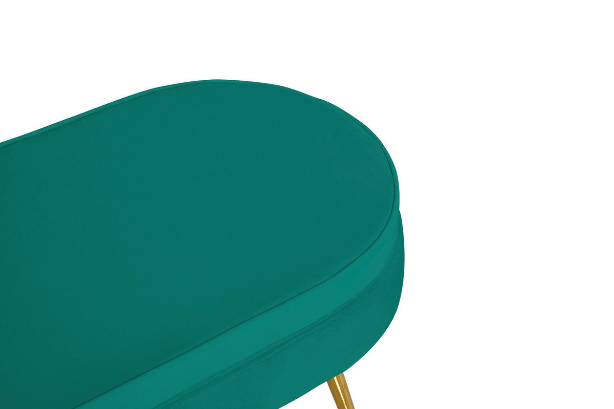 HOCKER in Textil Grün  - Goldfarben/Grün, MODERN, Textil/Metall (99/40/44cm) - Livetastic