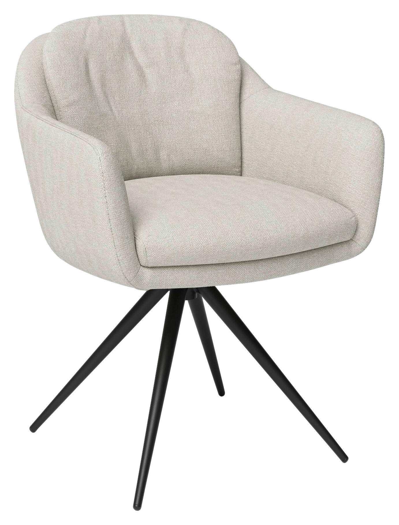 ARMLEHNSTUHL  in Stahl Chenille  - Beige/Schwarz, Design, Textil/Metall (63/83/65cm) - Joop!