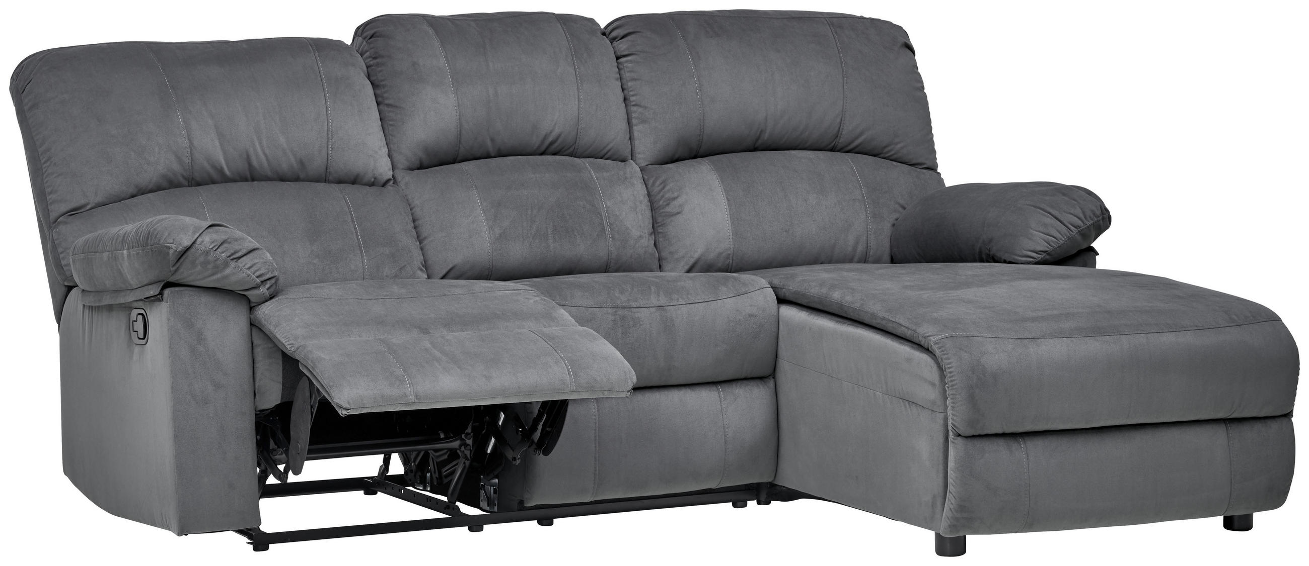 ECKSOFA Grau Webstoff  - Schwarz/Grau, Basics, Kunststoff/Textil (216/159cm) - P & B