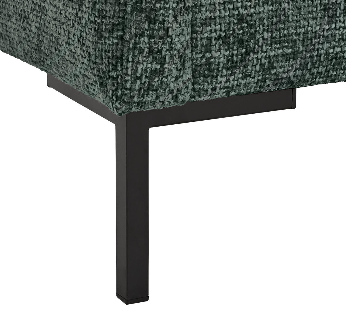 3-SITZER-SOFA Webstoff Dunkelgrün  - Dunkelgrün/Schwarz, KONVENTIONELL, Textil/Metall (196/78/90cm) - Hom`in