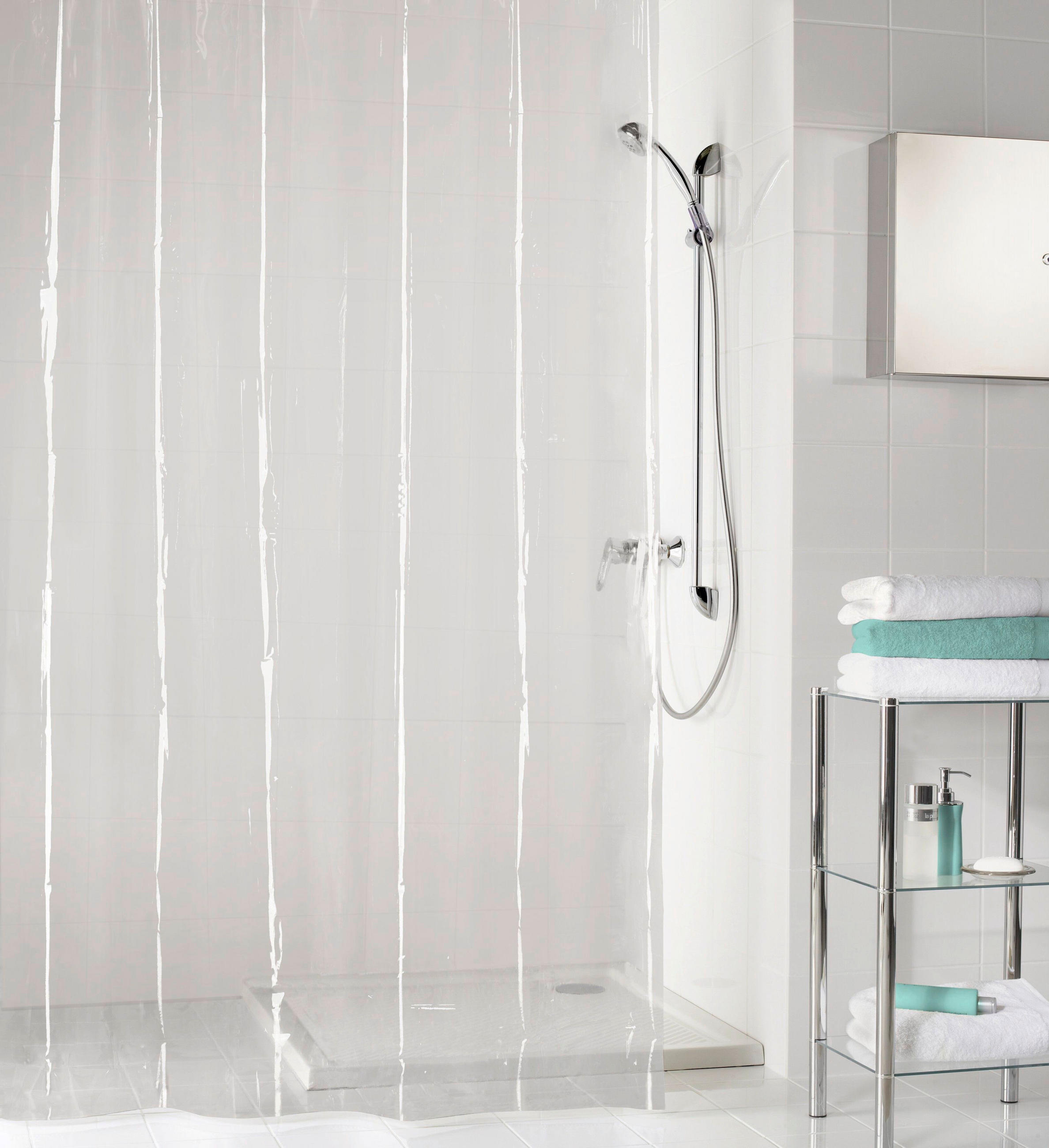 DUSCHVORHANG Claro 180/200 cm  - Klar, KONVENTIONELL, Kunststoff (180/200cm) - Kleine Wolke