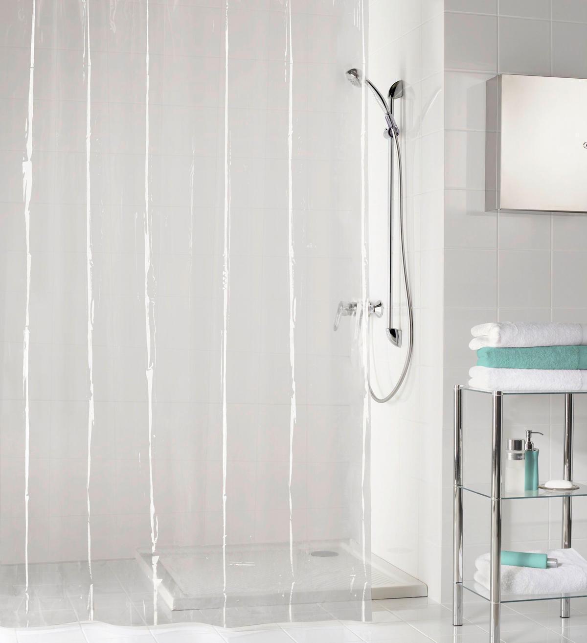 DUSCHVORHANG Claro 180/200 cm  - Klar, KONVENTIONELL, Kunststoff (180/200cm) - Kleine Wolke