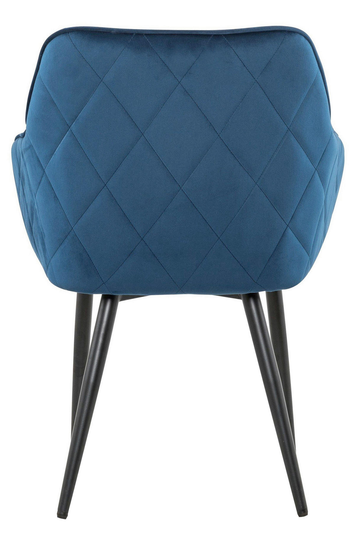 ARMLEHNSTUHL  in Samt  - Blau/Schwarz, MODERN, Textil/Metall (61/85/60cm) - Livetastic