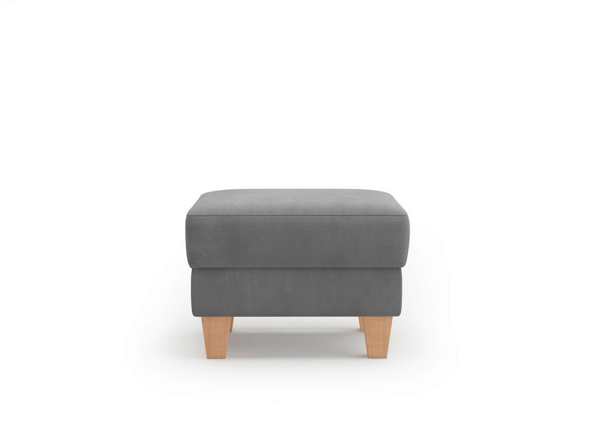 HOCKER in Textil Grau  - Eichefarben/Grau, KONVENTIONELL, Holz/Textil (58/48/58cm) - Sit & More