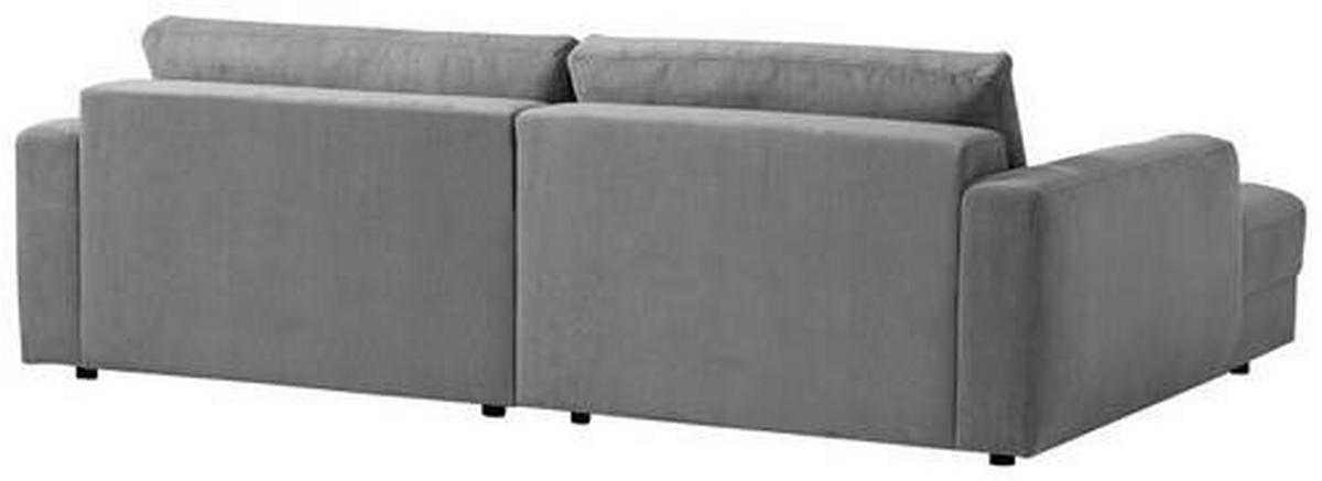 ECKSOFA in Cord Dunkelgrau  - Dunkelgrau/Schwarz, Modern, Textil (176/250cm) - Trendmanufaktur
