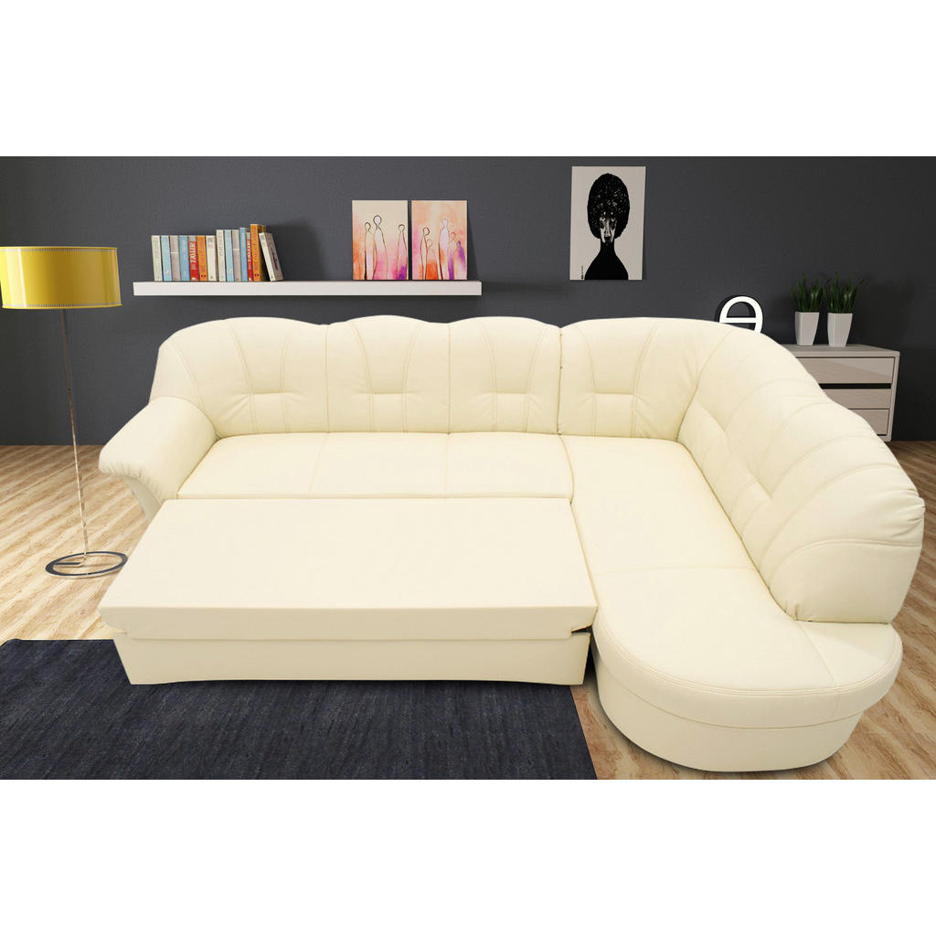 Thumbnail - Mid.you Eckschlafsofa, Beige, Textil, Uni, 4-Sitzer, 243x180 cm, Made in EU, FSC Mix, Rücken echt, Wohnzimmer, Sofas & C...