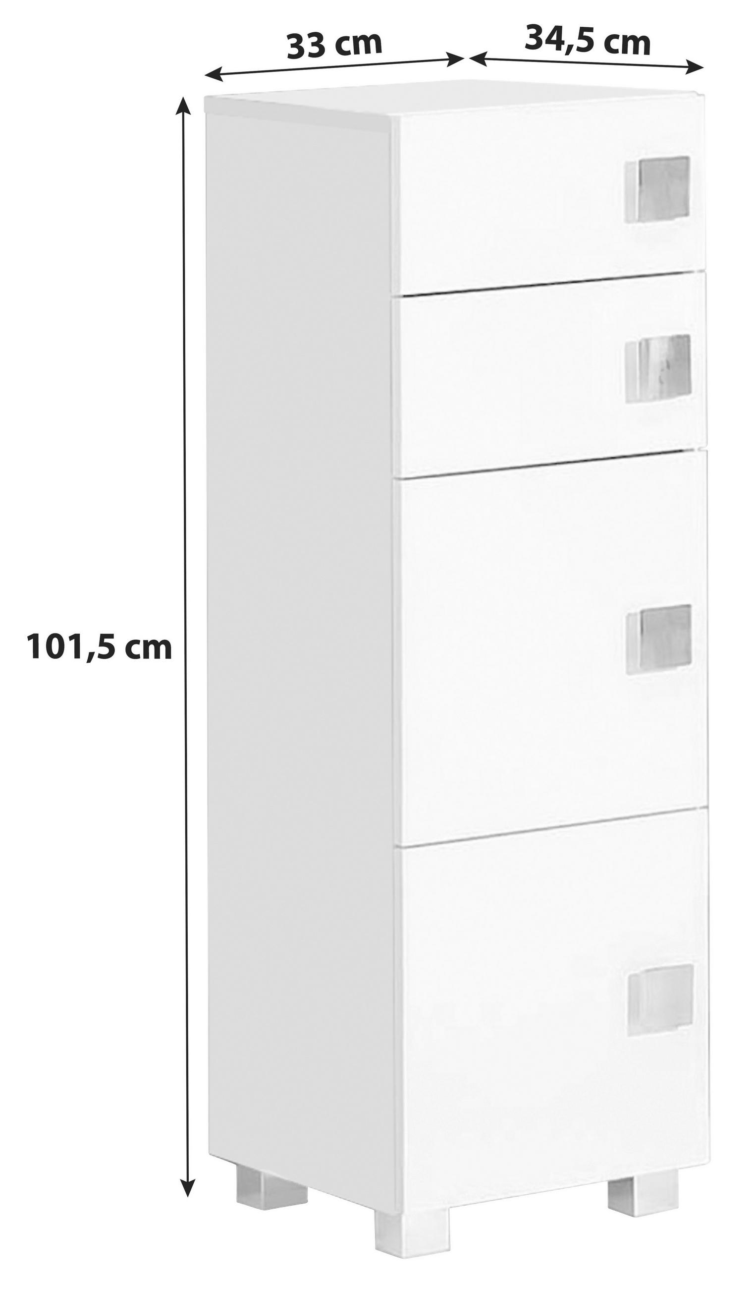 Thumbnail - Mid.you Unterschrank Schildmeyer Quadra 105837, Weiß, Metall, 2 Schubladen, 33x101.5x34.5 cm, Made in Germany, stehend, ...