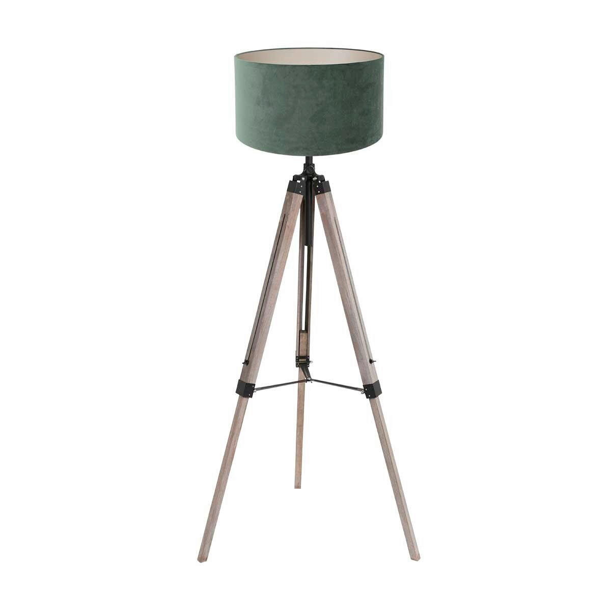 STEHLEUCHTE - Eiche grau/Grün, Trend, Naturmaterialien/Holz (75/170/75cm)