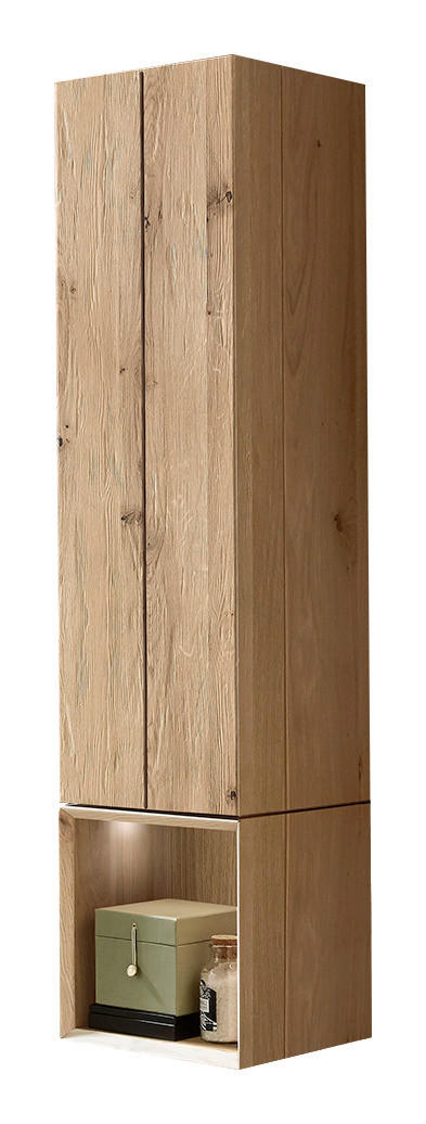 HOCHSCHRANK 38,4/153,6/33,1 cm  - Eichefarben, Natur, Glas/Holz (38,4/153,6/33,1cm) - Valdera