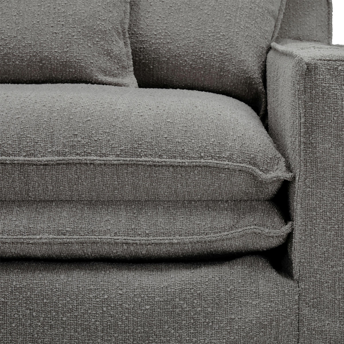 SESSEL in Bouclé Grau  - Schwarz/Grau, Trend, Kunststoff/Textil (129/92/105cm) - Livetastic