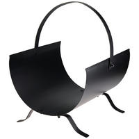 KAMINKORB   Metall  - Schwarz, Basics, Metall (37/31/40cm) - Ambia Home