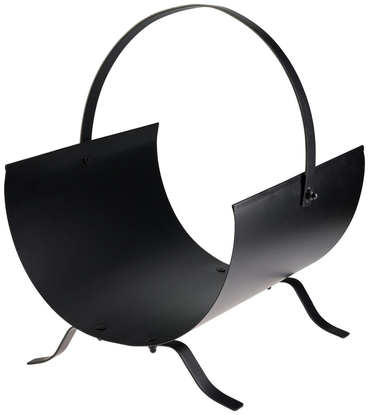 KAMINKORB   Metall  - Schwarz, Basics, Metall (37/31/40cm) - Ambia Home