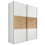 SCHWEBETÜRENSCHRANK  in Weiß, Eiche Artisan  - Alufarben/Weiß, Holzwerkstoff/Metall (200/222/68cm) - Moderano