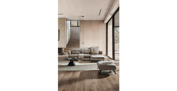 ECKSOFA inkl. Funktionen Taupe Chenille - Taupe/Schwarz, Design, Textil/Metall (282/189cm) - Novel