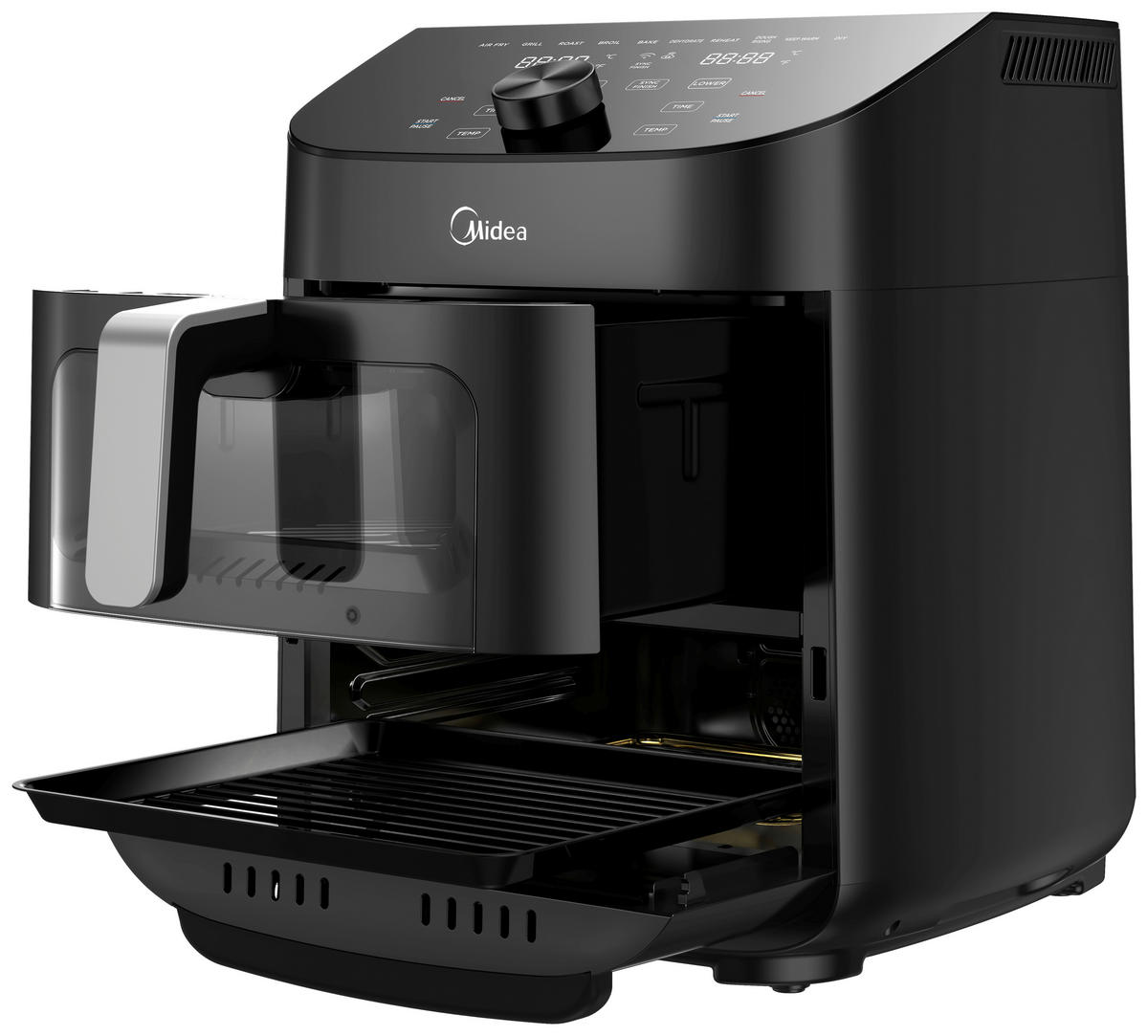HEIßLUFTFRITTEUSE Airfryer MAD1100DADK 6,4 + 4,4 L  - Silberfarben/Schwarz, Basics, Kunststoff/Metall (42,5/40,5/32,5cm) - Midea