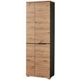 GARDEROBENSCHRANK in 65/198/38 cm - Graphitfarben/Eiche Artisan, Design, Holzwerkstoff (65/198/38cm) - Voleo