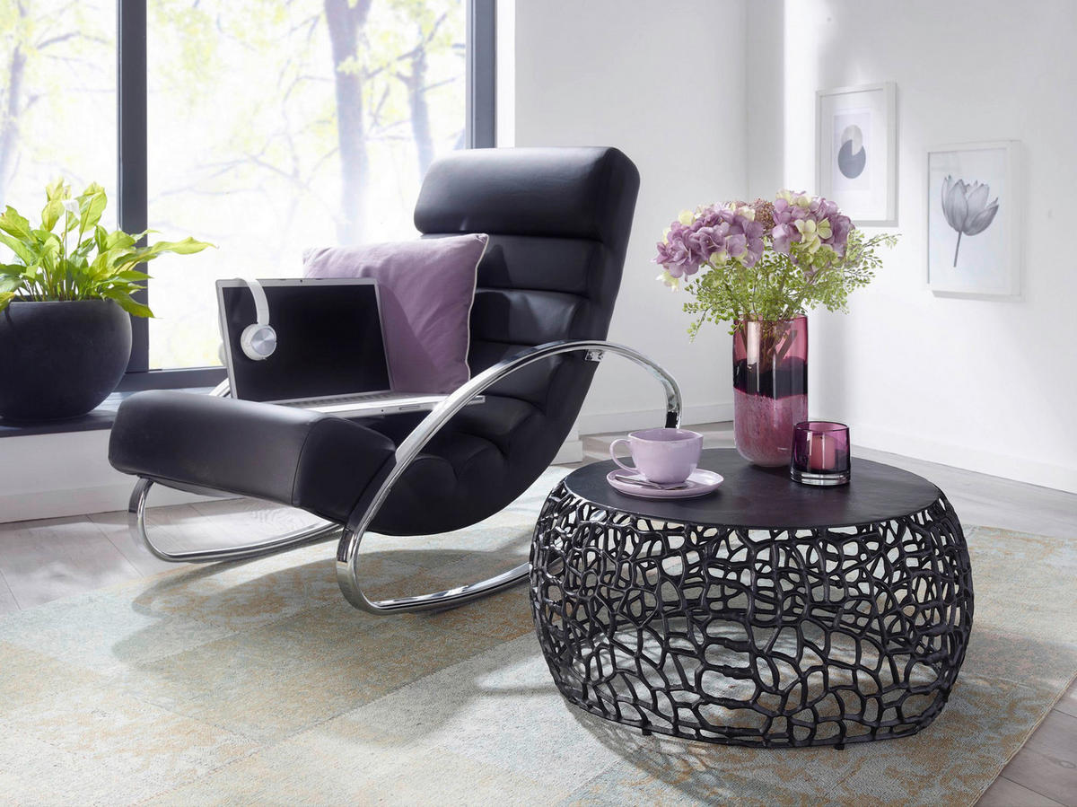 COUCHTISCH in Metall 66/66/30 cm  - Schwarz, Design, Metall (66/66/30cm) - MID.YOU