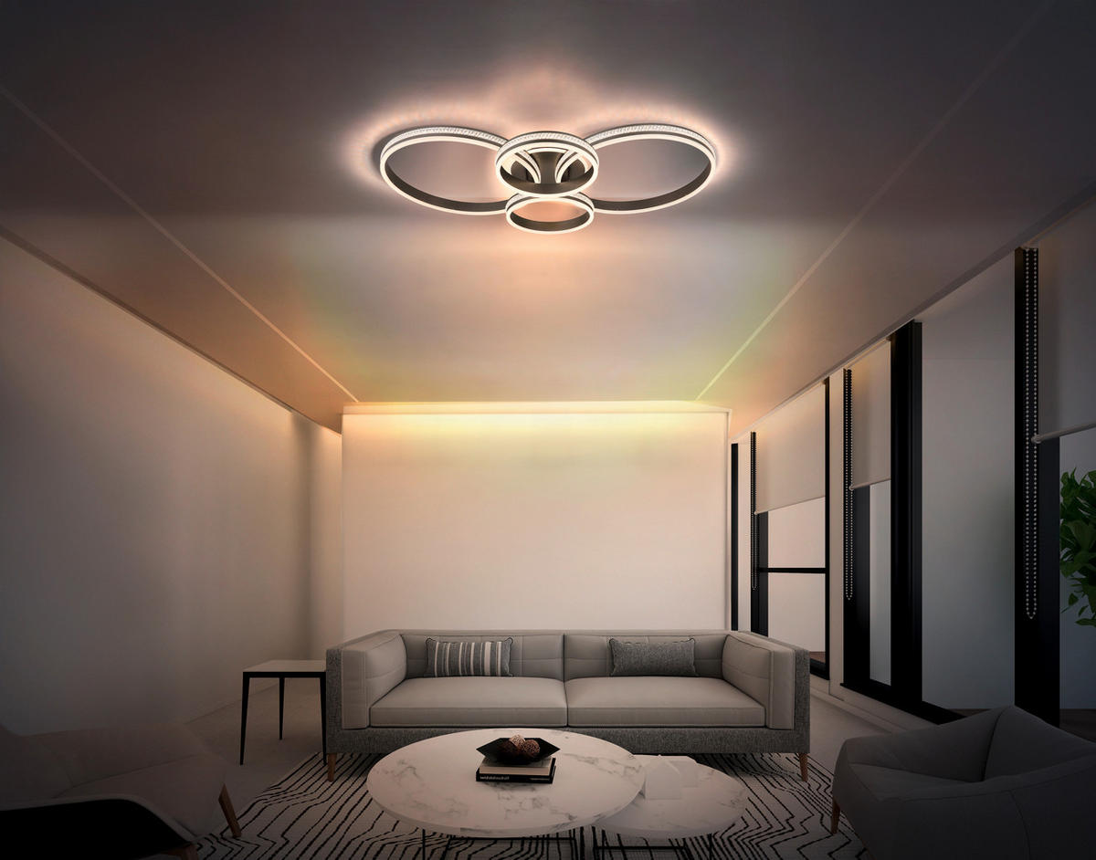 LED SVJETILJKA STROPNA GROUNI  - boje titana/prozirno, Design, metal/plastika (51,5/11,4cm) - Globo