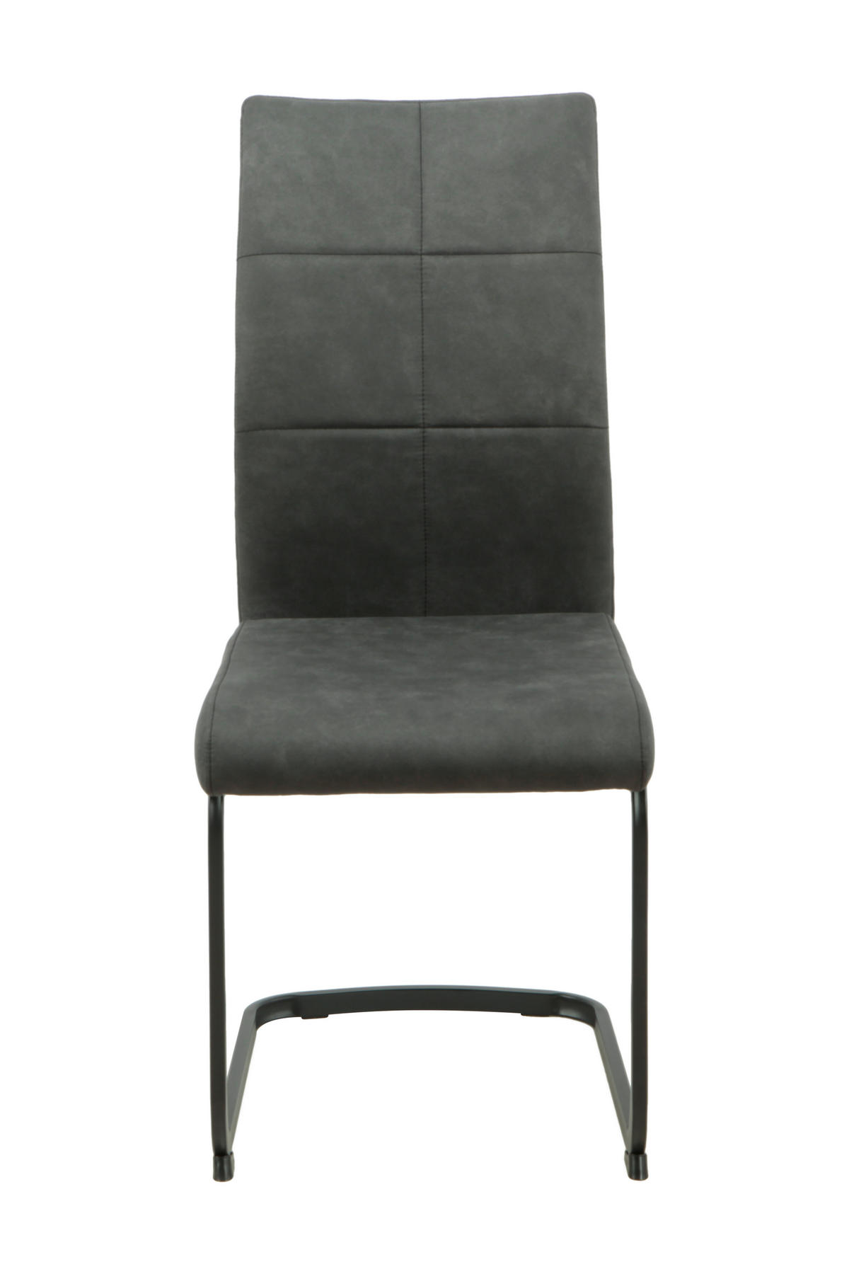 SCHWINGSTUHL-SET 4 Stück  in Stahl Mikrofaser  - Anthrazit/Schwarz, MODERN, Textil/Metall (42/98/60cm) - MID.YOU