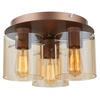 DECKENLEUCHTE 35/21,5 cm   - Bernsteinfarben, Design, Glas/Metall (35/21,5cm) - Dieter Knoll