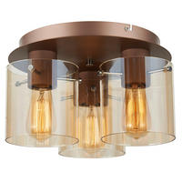 DECKENLEUCHTE 35/21,5 cm   - Bernsteinfarben, Design, Glas/Metall (35/21,5cm) - Dieter Knoll