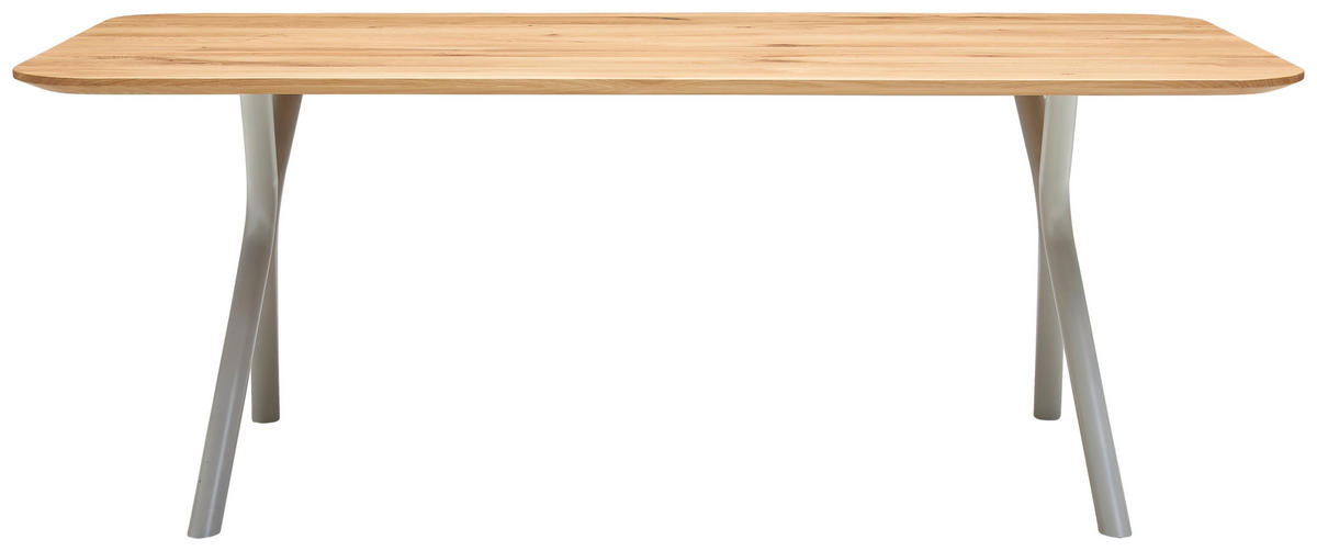ESSTISCH in Holz 200/100/76 cm  - Eichefarben/Grau, Design, Holz/Metall (200/100/76cm) - Valdera