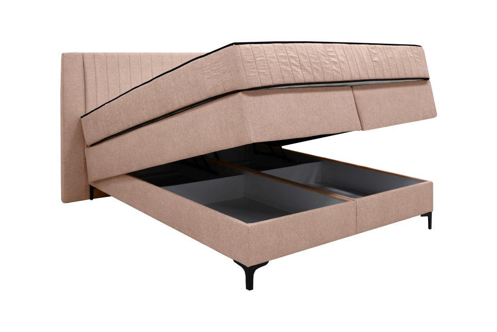 BOX KREVET 180/200 cm     sivo-smeđa  - sivo-smeđa, Moderno, drvni materijal/tekstil (180/200cm) - Hom`in