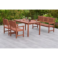 GARTENTISCHGRUPPE  - Eukalyptusholzfarben, KONVENTIONELL, Holz - Gardenson