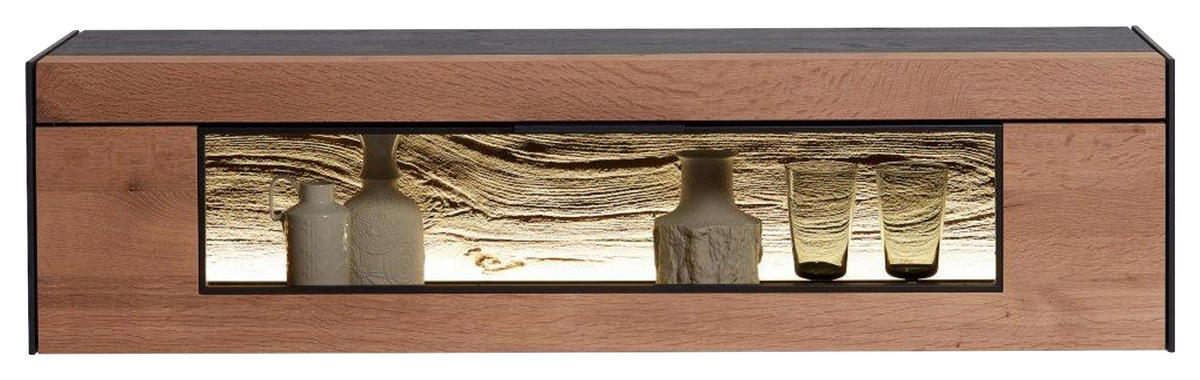 HÄNGEELEMENT Anthrazit, Eichefarben  136/35/39 cm  - Eichefarben/Anthrazit, KONVENTIONELL, Glas/Holz (136/35/39cm) - Schöner Wohnen