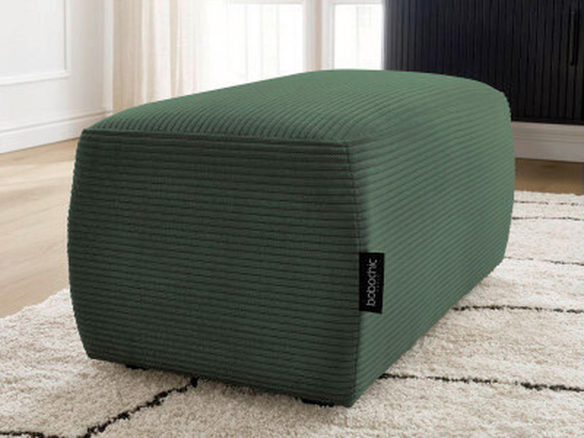 HOCKER ATILLA Cord Dunkelgrün  - Dunkelgrün/Schwarz, MODERN, Kunststoff/Textil (92/44/48cm)