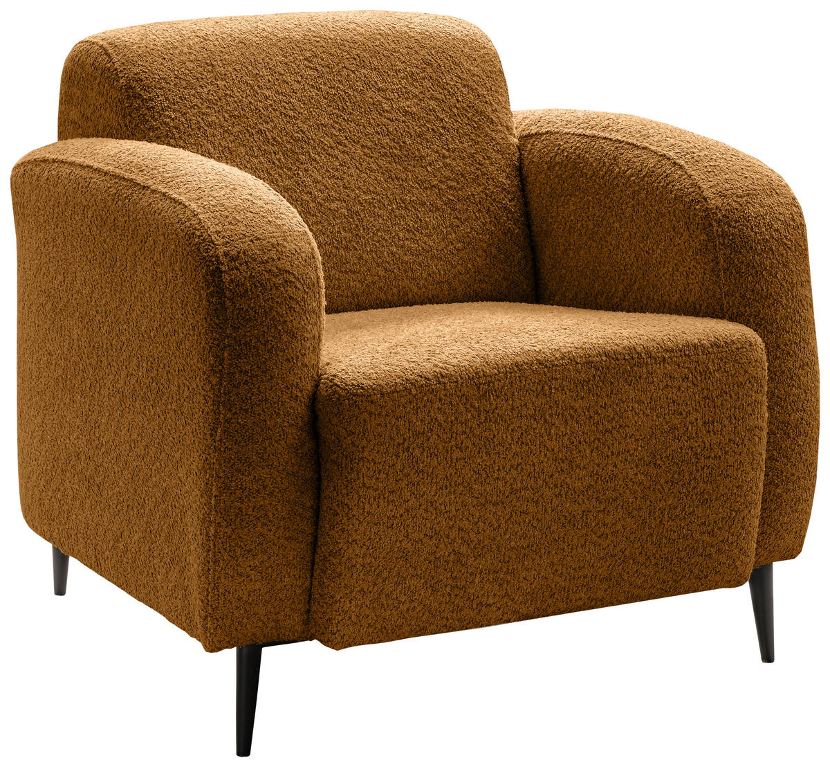 SESSEL in Bouclé Goldfarben  - Goldfarben/Schwarz, Modern, Textil/Metall (85/76/90cm) - Livetastic