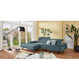 ECKSOFA in Flachgewebe Hellblau  - Anthrazit/Hellblau, Design, Textil/Metall (166/280cm) - Ambiente