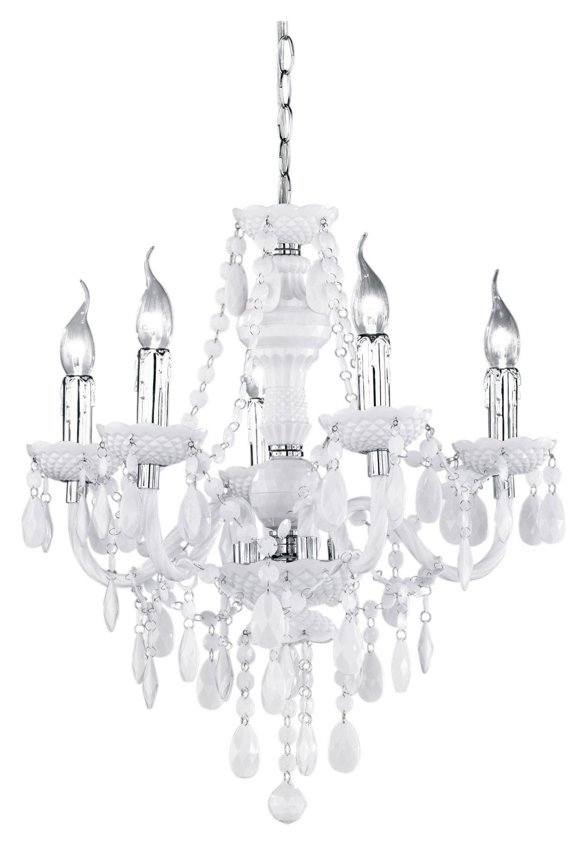 RASKOŠNI LUSTER  52/150 cm      - boja hroma/bela, Dizajnerski, metal/plastika (52/150cm)