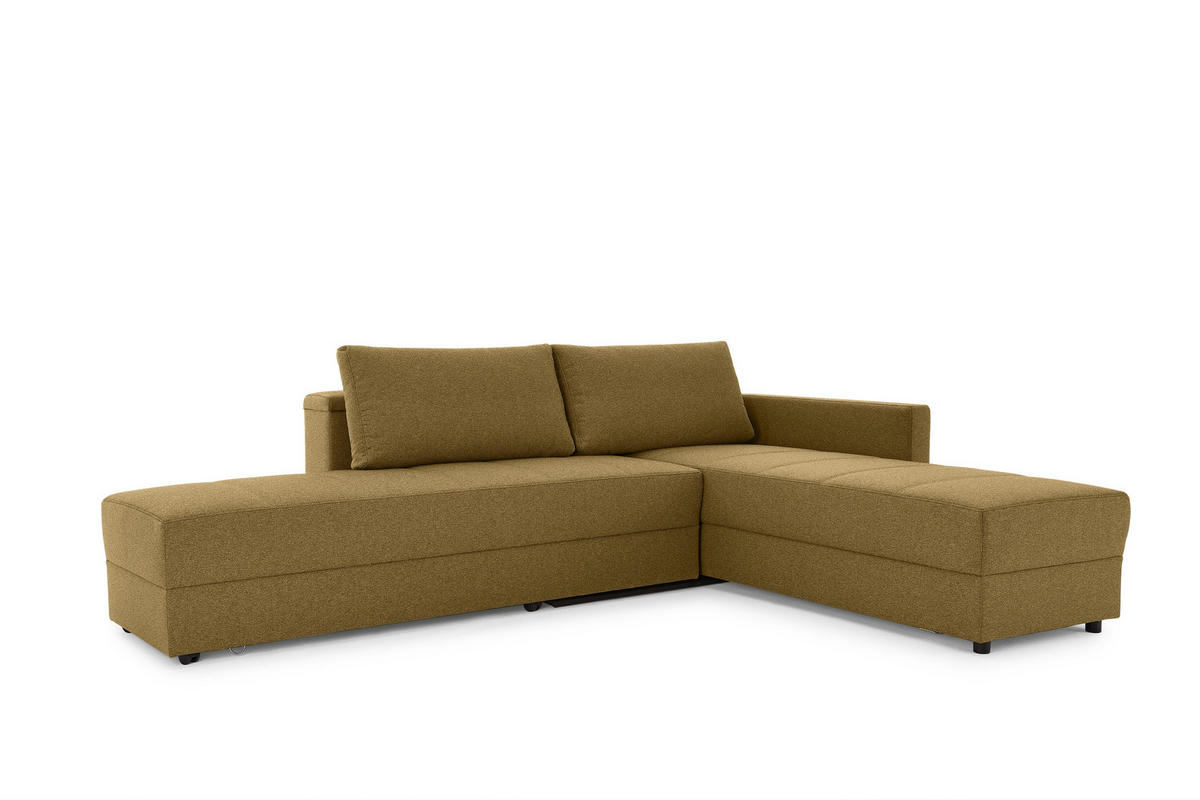 ECKSOFA LOOKS III Messingfarben Webstoff  - Messingfarben/Schwarz, Design, Kunststoff/Textil (229/287cm) - LOOKS by W.Joop