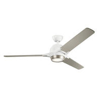 Ventilator mit Beleuchtung Zeus 152/46 cm  - Silberfarben/Weiß, Design, Holz/Metall (152/46cm) - Elstead Lighting