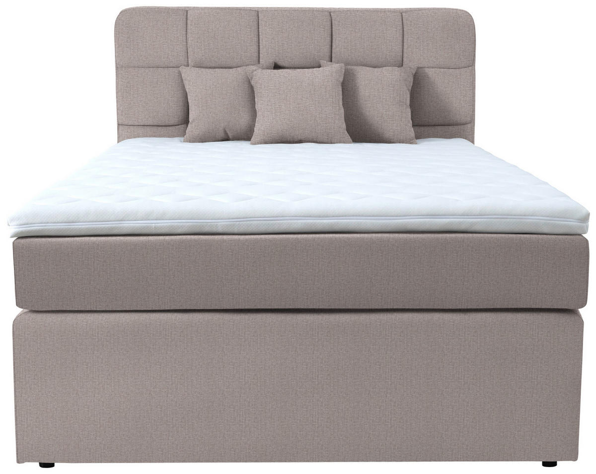 BOXSPRINGBETT 120/200 cm  in Beige  - Beige/Schwarz, Konventionell, Kunststoff/Textil (120/200cm) - Moderano