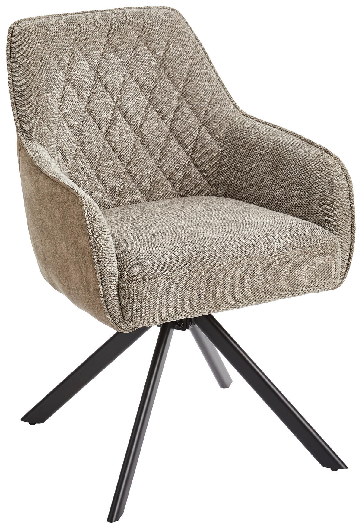 ARMLEHNSTUHL  in Eisen Webstoff, Leinenoptik  - Schwarz/Braun, MODERN, Holz/Textil (60/87/65cm) - Livetastic