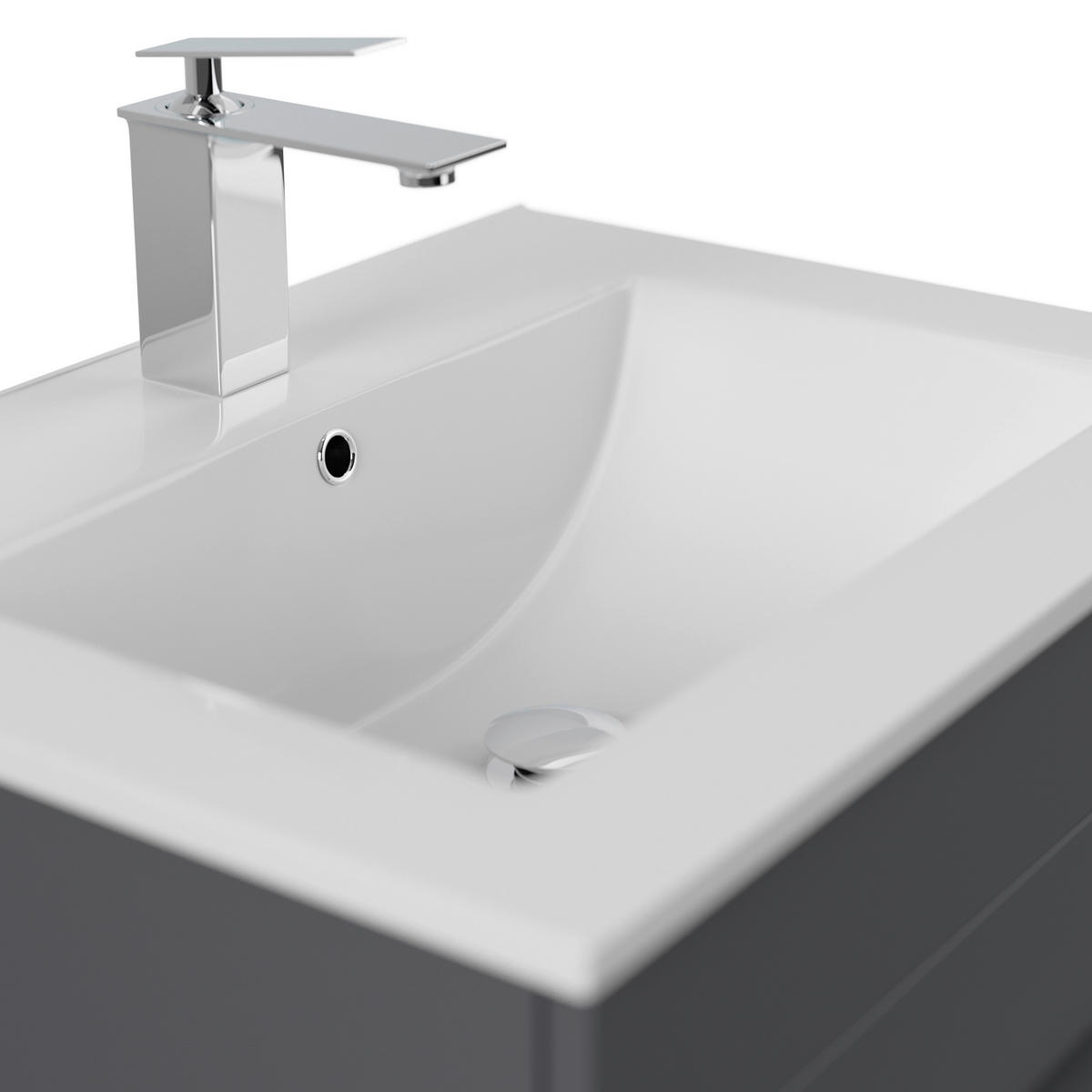 WASCHTISCHKOMBI 61,5 cm  - Graphitfarben/Weiß, Basics, Keramik/Holzwerkstoff (61,5cm) - MID.YOU