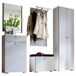 GARDEROBE 6-teilig  in 210/200/42 cm  - Weiß/Grau, Design, Glas/Holzwerkstoff (210/200/42cm) - Moderano