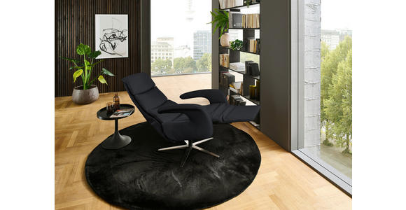 RELAXSESSEL in Leder Anthrazit  - Edelstahlfarben/Anthrazit, Design, Leder/Metall (76/119/86cm) - Dieter Knoll