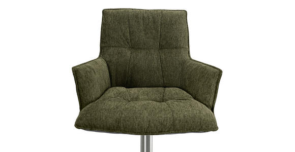 BARHOCKER in Grün, Schwarz, Edelstahlfarben - Edelstahlfarben/Schwarz, Design, Holz/Textil (56/100/56cm) - Novel