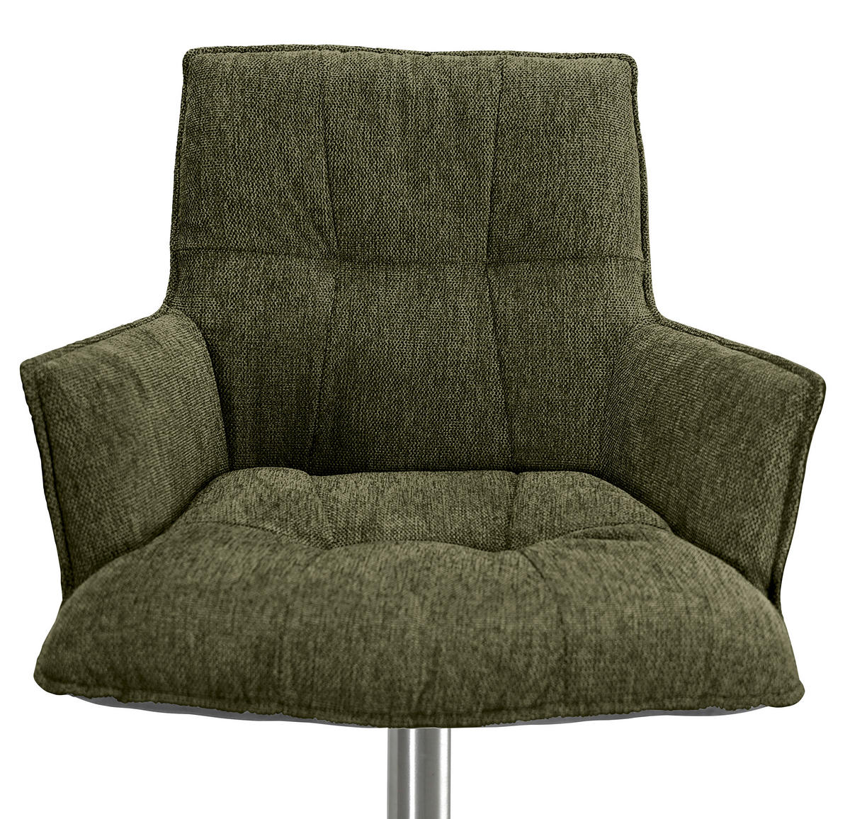 BARHOCKER in Holz, Metall, Textil Grün, Schwarz, Edelstahlfarben  - Edelstahlfarben/Schwarz, Design, Holz/Textil (56/100/56cm) - Novel