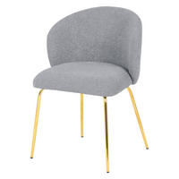 STOL, les, kovina, tekstil siva  - zlate barve/siva, Moderno, kovina/tekstil (56/78/58cm) - Carryhome