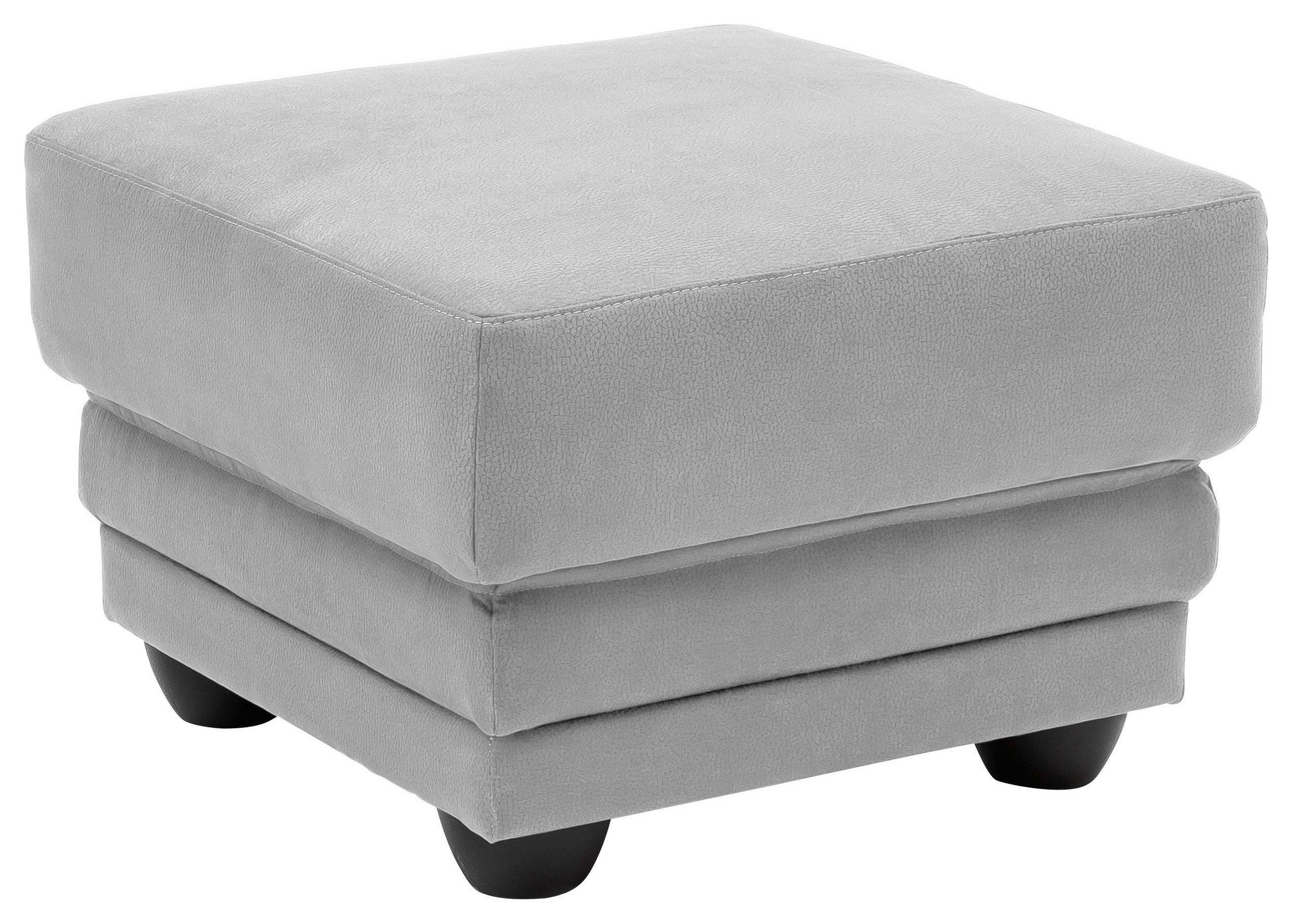 HOCKER Mikrofaser Hellgrau  - Hellgrau/Schwarz, Design, Kunststoff/Textil (65/46/65cm) - Livetastic