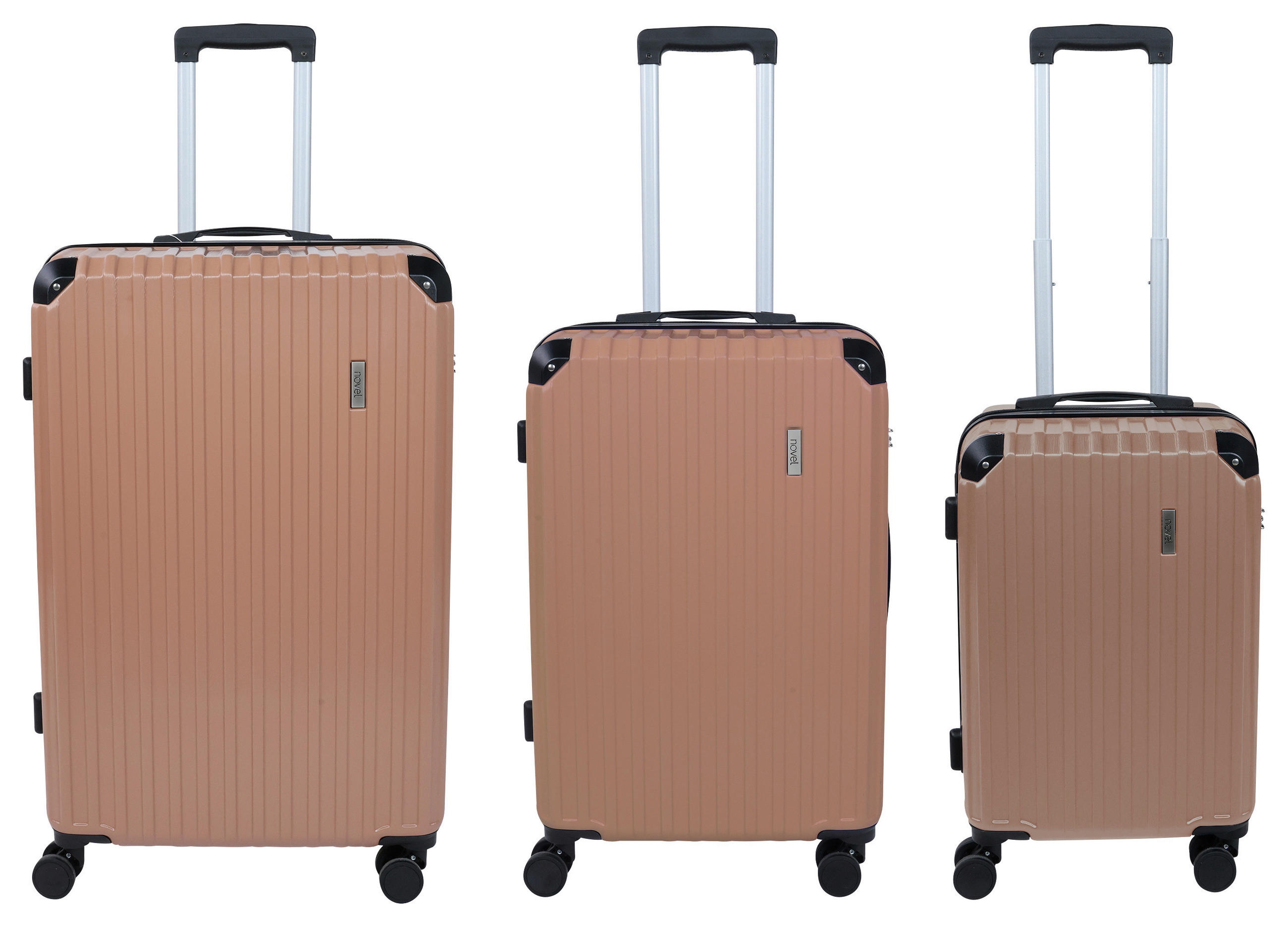 REISEKOFFERSET Mokka 3-teilig  - Mokka, Basics, Kunststoff/Textil - Novel