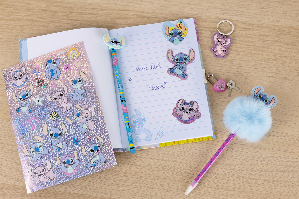 TAGEBUCH Lilo & Stitch  - Hellrosa/Lila, Basics, Karton/Papier (28/22/3,5cm) - Disney