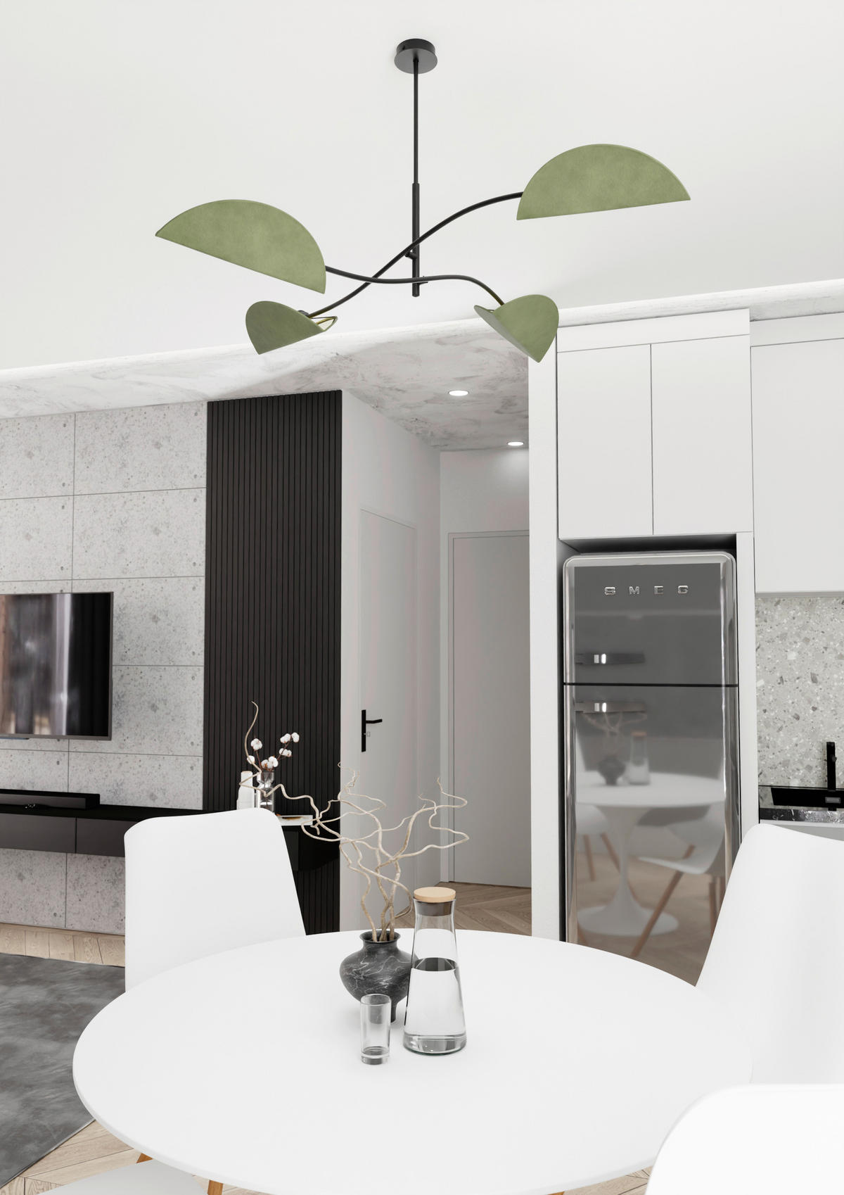 DECKENLEUCHTE 105/105/59 cm  - Smaragdgrün/Schwarz, LIFESTYLE, Textil/Metall (105/105/59cm)